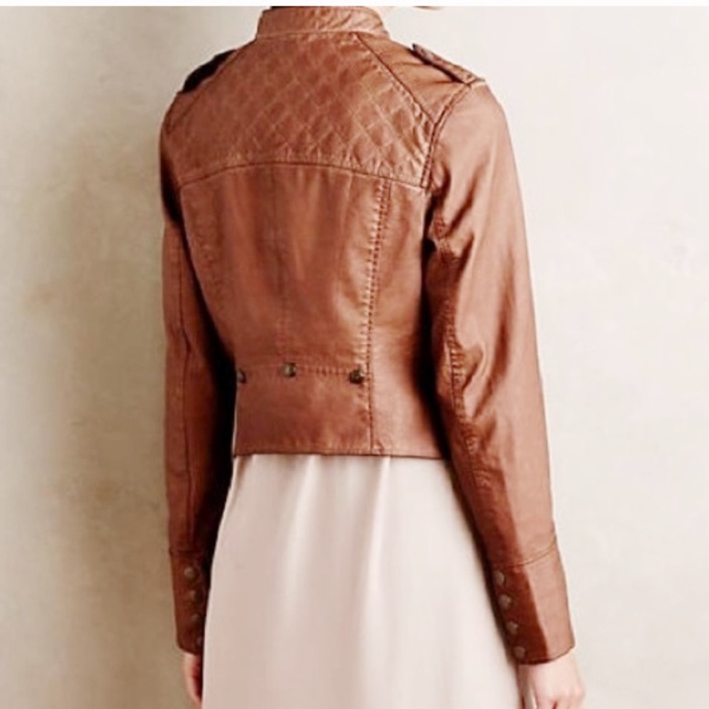 Anthropologie Hei Hei Vegan Leather Bomber Moto Jacket XXSmall - Picture 2 of 16